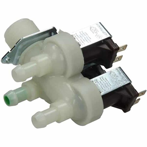 Vožtuvas trigubas MIELE, ARDO, 90° kampu,be viršutinės plokštelės.12mm, speciali jungtis. INLET VALVE3/4 INCH 359 3X12L 220/240V Клапаны для стиральных машин