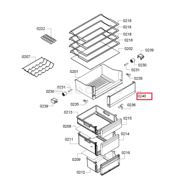 Передняя стенка холодильника BOSCH, ящик для овощей SIEMENS, 450 x 165 мм, ориг. Держатели для бытовых холодильников, выдвижных ящиков, полок и других пластиковых деталей