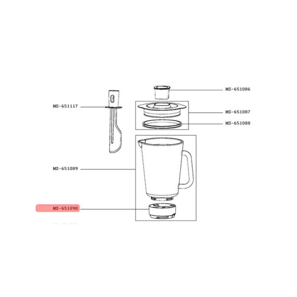 Blenderio TEFAL indo fiksavimo dangtelis. BLENDER BOWL SEAT GREY Части блендеров, миксеров, кухонных комбайнов, слайсеров, панировочных сухарей и других аппаратов