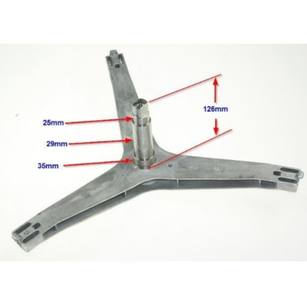 Skalbimo mašinos SAMSUNG kryžmė, 6205, 6206 guoliai, ašis 12,7cm, 35×65,55×10/12 riebokšlis, 1200RPM,alternatyva Пересечения стиральных машин