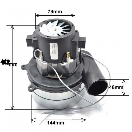 Dulkių siurblio variklis AMETEK 1000W, H=169mm, h=79mm, Ø144mm, skylės vid. Ø43mm Двигатели пылесосов, аккумуляторы, зарядные устройства