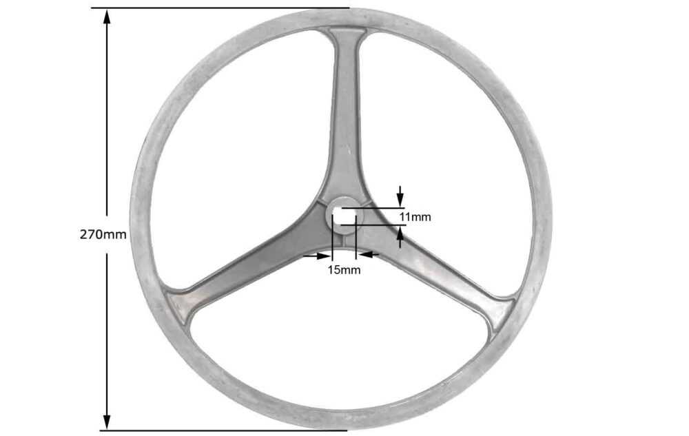 Diržo ratas WHIRLPOOL, BAUKNECHT, IGNIS, PHILIPS, Ø 276mm, 11x15mm Маховик оси барабана стиральной машины