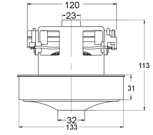 Dulkių siurblio variklis SAMSUNG 1400W, H=112mm, h=35mm, Ø135mm Двигатели пылесосов, аккумуляторы, зарядные устройства