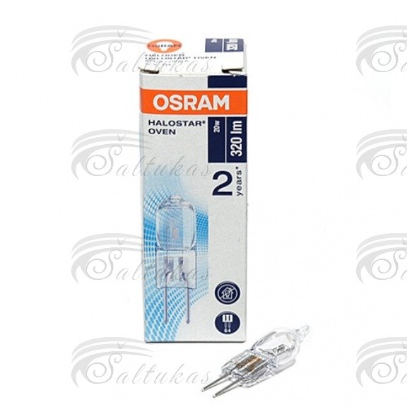 Orkaitės BOSCH / SIEMENS / NEFF halogeninė lemputė OSRAM G4, 12V-20W, 300 °C, 33x10mm Колпаки со светодиодной подсветкой для электроплит, микроволновых печей и холодильников и т.д.