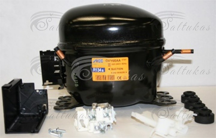 Компрессор ACC- ELECTROLUX GVY66AA, R134, 1/5, 7,00 куб. см, 50 Гц, при -25 °C 80 Вт, при -10 °C 170 Вт (от -30 °C до -10 °C) Автомобильные детали холодильных морозильников для бытового промышленного холодильного оборудования