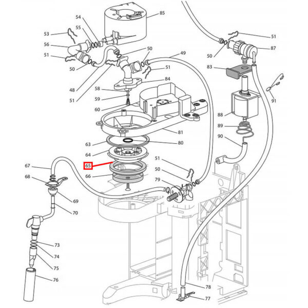 Прокладка для кофемашины DELONGHI, 58x46x8мм Прокладки, шланги и трубки для кофемашин