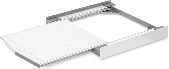 Универсальная стиральная и сушильная машина LG, BEKO, BLOMBER, HANSA, SAMSUNG, BOSCH, SIEMENS, AEG, ELECTROLUX, УНИВЕРСАЛЬНАЯ соединительная рамка, с выдвижным ящиком для одежды и дополнительными фиксаторами (креплениями) 600×600мм, альтернатива Антивибрационные подошвы стиральных машин, монтажные рамы и другие детали