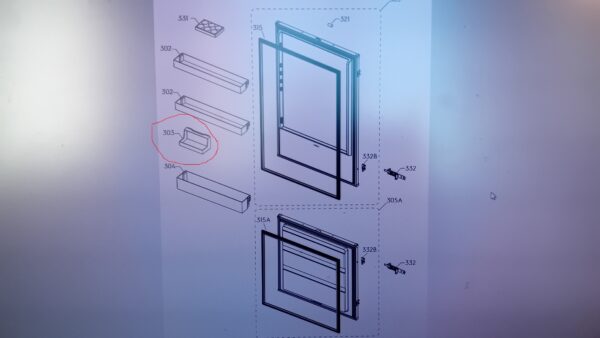 Холодильник Electrolux / полка AEG с маленькой дверцей, 204,9×100 мм, ориг. Держатели для бытовых холодильников, выдвижных ящиков, полок и других пластиковых деталей