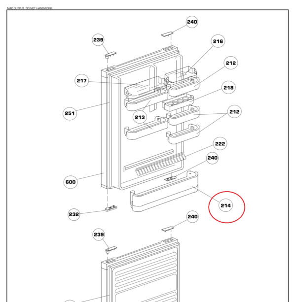 Нижняя дверца полки холодильника BEKO/GRUNDIG/ARCELIK, 480X120X95, ориг. Держатели для бытовых холодильников, выдвижных ящиков, полок и других пластиковых деталей