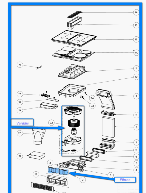 Variklis 133.0582.604 Faber,Ikea. MOTOR (EMC 250V 220W) Фильтры капота двигателей и других деталей