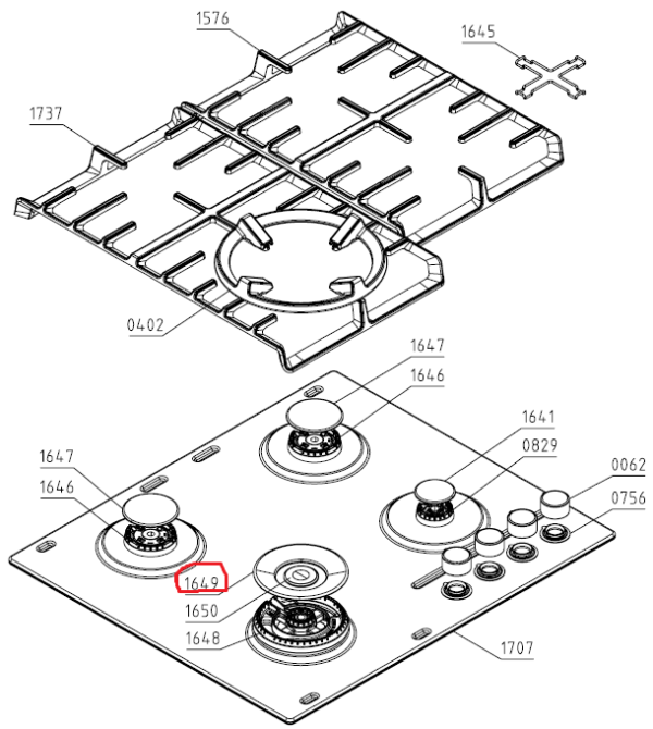 Dujinės viryklės HISENSE/GORENJE degiklio dangtelis Горелки для газовых плит