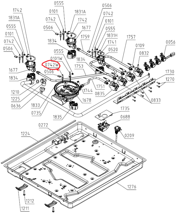 Dujinės viryklės HISENSE/GORENJE degiklis. BURNER SPARK PLUG SABAF WOK 510 Воспламенители газовых плит и предохранительные клапаны