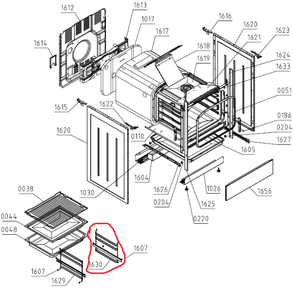 Orkaitės  HISENSE/GORENJE dešinės pusės bėgelis. PULL-OUT SLIDE R FS 1D ASSY Противни, грили, рейлинги, электронная почта. Пластины и другие детали