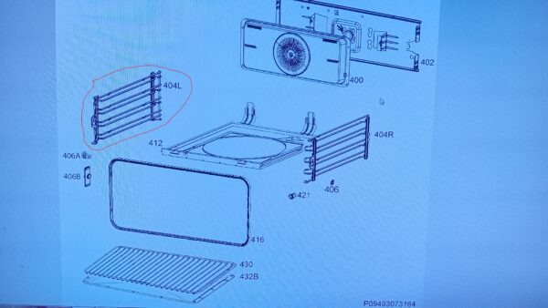 Orkaitės ELECTROLUX / AEG kairės pusės bėgelis Противни, грили, рейлинги, электронная почта. Пластины и другие детали