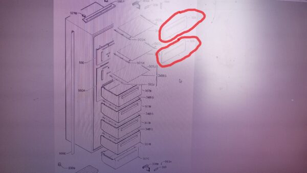 Šaldiklio AEG, ELECTROLUX, IKEA viršutinė atverčiama sienelė,405×176мм,1vnt,orig. Держатели для бытовых холодильников, выдвижных ящиков, полок и других пластиковых деталей