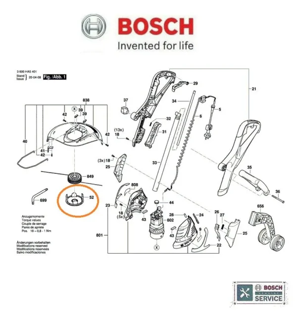 Trimerio BOSCH dangtelis,orig. AL-KO, BOSCH ROTAK, GARDENA Запасные части для триммеров, триммеров, пил, водяных насосов и гидрофоров