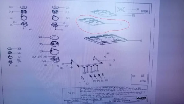 Dujinės viryklės ARCELIK / BEKO kairės pusės puodų grotelės — изображение 3