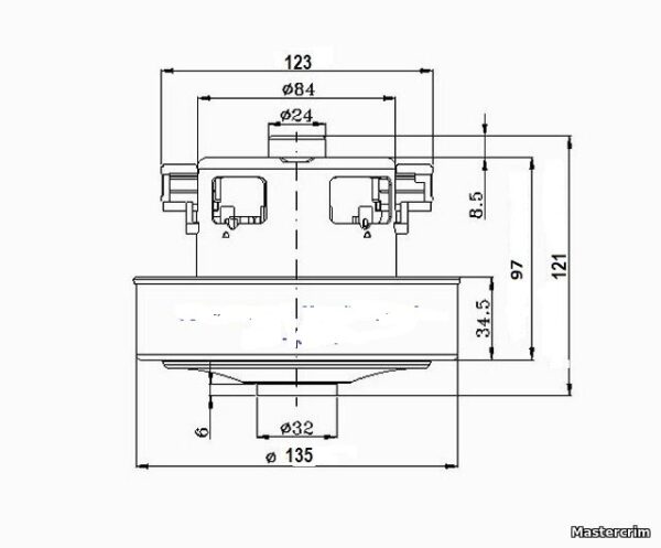 Dulkių siurblio variklis, 1800W, SAMSUNG, aukštis 120mm, Ø34xØ134mm, analogas — изображение 6
