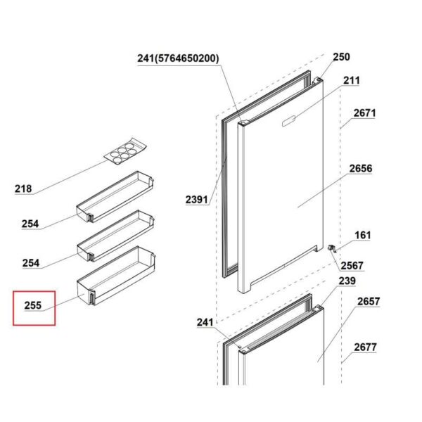 Šaldytuvo ARCELIK ,BEKO apatinė durų lentynėlė 430х113х92 mm,orig. — изображение 4