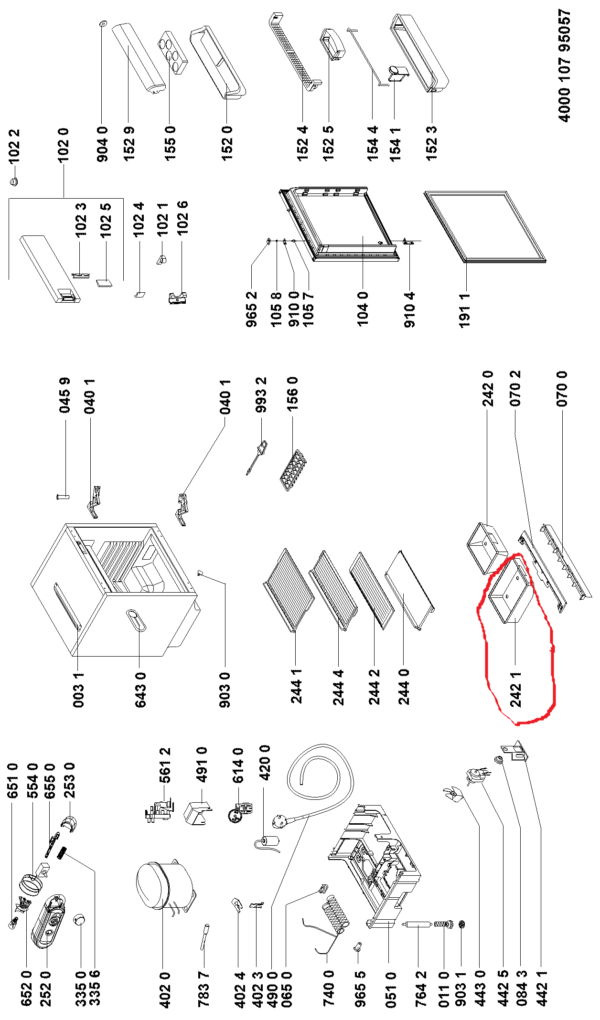 Šaldytuvo WHIRLPOOL/INDESIT daržovių stalčiukas didysis kairės pusės 330x225x100mm,orig. — изображение 2