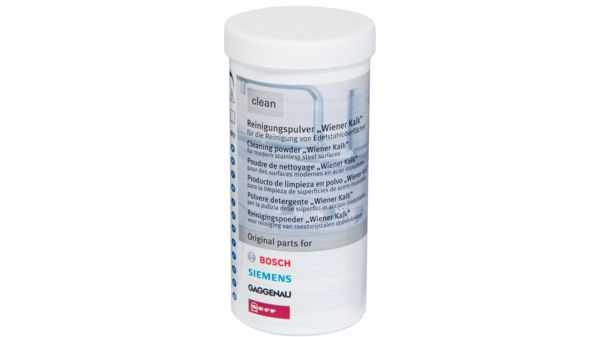 Priemonė plieninių paviršių valymui BOSCH, SIEMENS,100 g. CLEANING POWDER FOR STAINLESS STEEL SURFACES Химикаты для химического обслуживания бытовой техники Смазка и т.д.