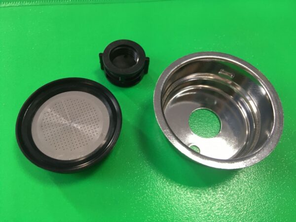 Dvigubas, dviejų puodelių sietelis (filtras) kavos rankenėlei, DELONGHI, KENWOOD, Bifinett, Ø53mm, aukštis 38mm — изображение 3