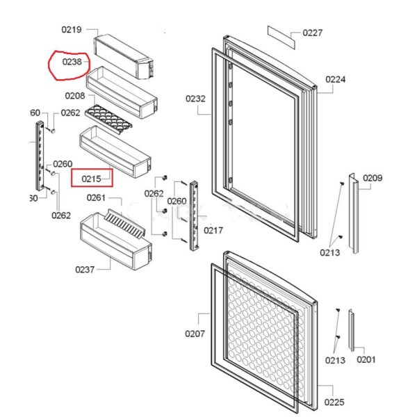 Šaldytuvo BOSCH, SIEMENS durų lentynėlė, vidurinė,440x55x125mm — изображение 2