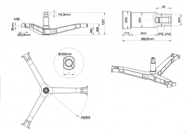 Skalbimo mašinos SAMSUNG kryžmė, ji yra pagal šias išmieras: 6205, 6206 guolių, ašis 99,5mm (10cm), 35x65,55x10/12 riebokšlio.Guoliai ir riebokšlis užsakomi atskirai — изображение 2