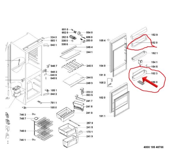 Šaldytuvo WHIRLPOOL, BAUKNECHT, IKEA, HOTPOINT durų lentynėlė,viršutinė,apatinė, 440x105x65mm,orig. — изображение 4
