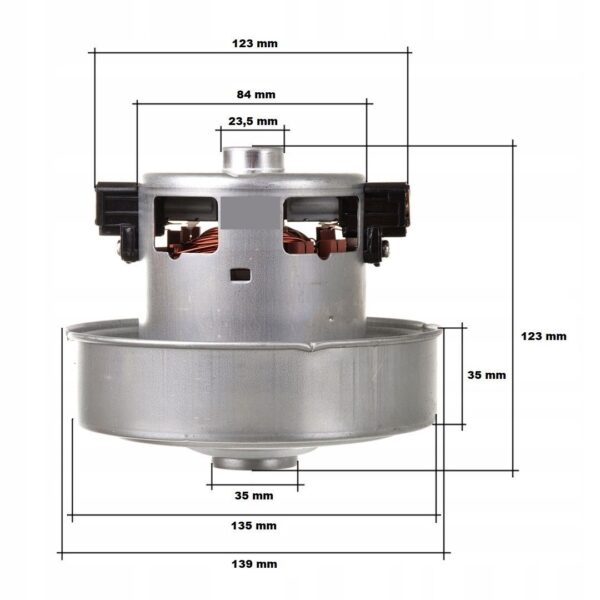 Dulkių siurblio variklis, 2050W, SAMSUNG, aukštis 123mm, Ø34xØ134mm.VCM-M10GUAA, D=134mm, H=123mm — изображение 2
