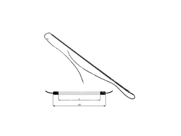 Šaldytuvo atitirpinimo elementas 300W, 230V, d=8,5 mm, L=700mm, L1=745mm, d=8,5mm, kabelio ilgis 480/480mm