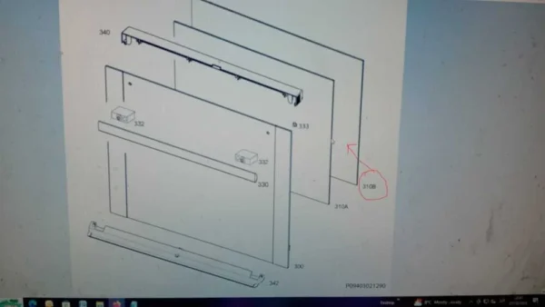 Orkaitės ELECTROLUX / AEG vidinis stiklas,490x401mm,orig — изображение 2