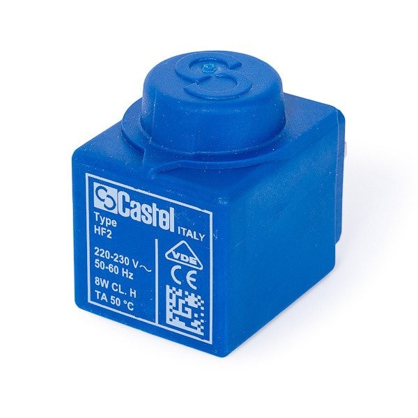 Elektromagnetinio vožtuvo ritė CASTEL, type 9300/RA6, HF2, 8W, skylės diametras — 11mm, 220/230V, 50/60Hz Автомобильные детали холодильных морозильников для бытового промышленного холодильного оборудования