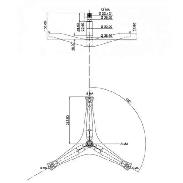 Skalbimo mašinos kryžmė SAMSUNG, 6205, 6206 guoliai, ašis 13,5cm, 35x65,55x10/12 riebokšlis,1400RPM užsakomi atskirai — изображение 2