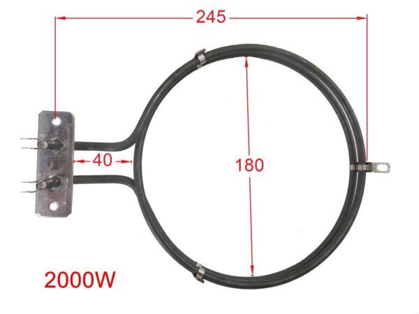 Orkaitės kaitinimo elementas AEG, ELECTROLUX, ZANUSSI 2000W, 230V,Ø190mm — изображение 2