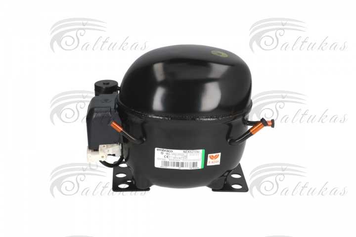 Refrigerator compressor EMBRACO NEK6210U, R290, MBP 8.78cc, NEK6210U-115V; compressor EMBRACO NEK6210U-115V, MBP — R290, 115V/1/60Hz, 1/3 —  [AG], displacement 8.77  [cm3], engine type CSIR, oil type POE 22, oil volume 350  [ml], 731 [W] at -6.7 / +48.9 [°C], according to ARI 540, LRA 37 A, for use with capillary or valve, fan cooling, weight 10.9  [kg] Компрессоры для промышленных холодильников