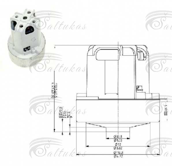 Dulkio siurblio variklis PHILIPS 463.3.405, 750W Двигатели пылесосов, аккумуляторы, зарядные устройства