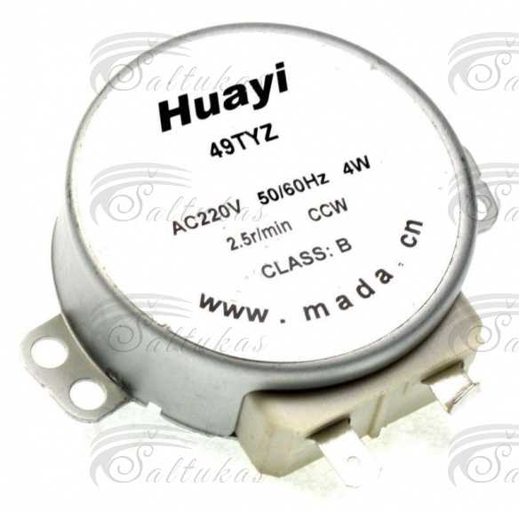 Mikro bangų krosnelės varikliukas ARCELIK, BEKO, 4W, 49TYZ, 249172200533, 2.5r/min. 6 WAY VALVE SYNCHRONOUS MOTOR Двигатели микроволновых печей