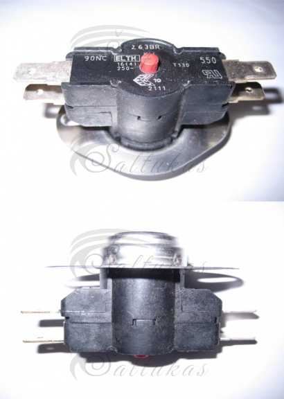 Vandens šildytuvo GORENJE, ELECTROLUX apsauginis termostatas (apsauga nuo perkaitimo),90°С, 250V, 16A, orig. Терморегуляторы для котлов и других устройств