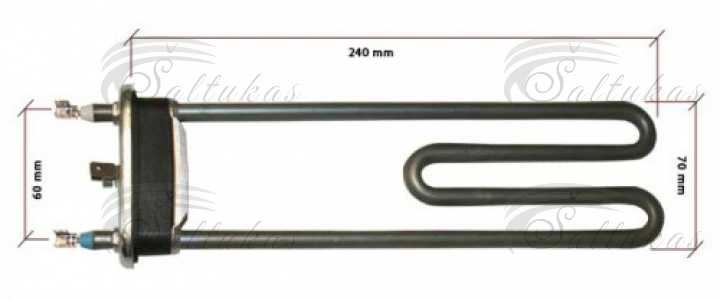 Skalbimo mašinos kaitinimo elementas CANDY 1950W, 230V, ilgis iki skardelės 240mm Нагревательные элементы для стиральных машин