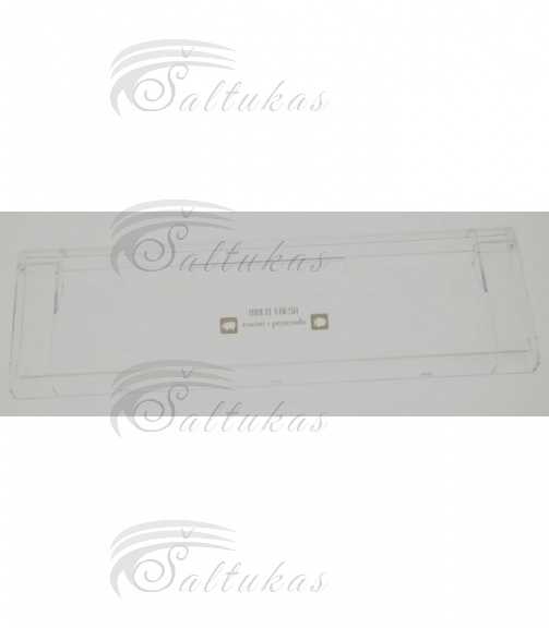 Šaldytuvo FAGOR/BRANDT šaldiklio skyriaus, stalčiaus priekinis skydelis, 485x150mm Держатели для бытовых холодильников, выдвижных ящиков, полок и других пластиковых деталей