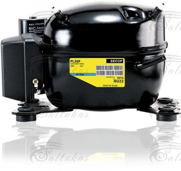 Šaldytuvo kompresorius SECOP / DANFOSS PL50FX, LBP — R134a, 220-240V, 50 Hz, 2,5 [cm3], RSIR, 40 [W] prie -25 / 55 °C Компрессоры для промышленных холодильников