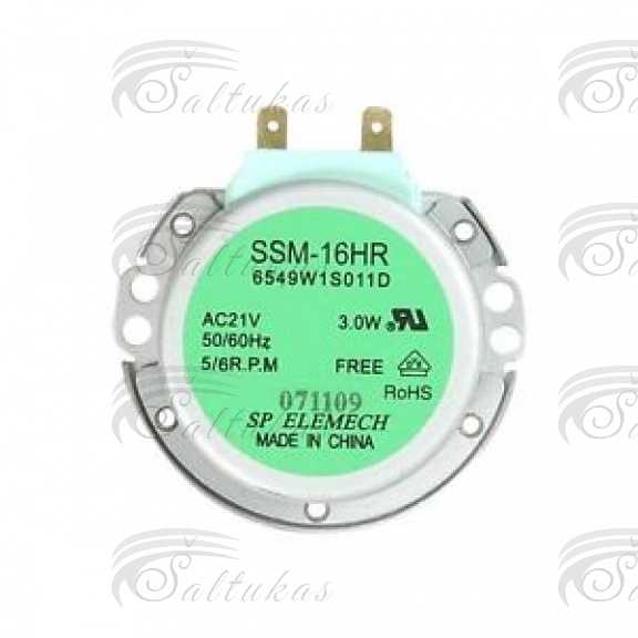 Mikro bangų krosnelės varikliukas, LG, GM-16-2F301, 3W, 50/60Hz, 5/6 r/min Двигатели микроволновых печей