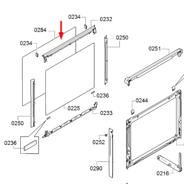 Стекло внутренней дверцы духового шкафа BOSCH/SIEMENS, ориг. Размеры: 41,5 x 52,5 см, ориг. — изображение 2