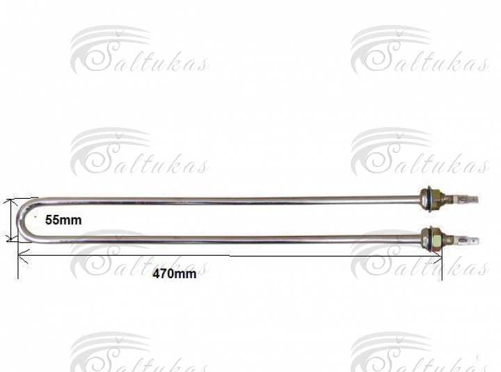 Kaitinimo elementas 2000W, 01.551, 01551, 470mm Нагревательные элементы для холодильников, для стиральных машин, для промышленного кухонного оборудования и т.д.