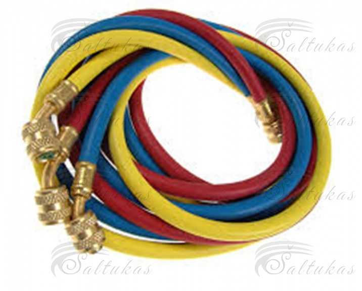 Užpildymo žarnelio komplektas  9881276, CCL-60, REFCO — 9881276, CCL-60, 1/4″ SAE, 3 x 1,5 m, Raudona, Geltona, mėlyna Заправочные шланги