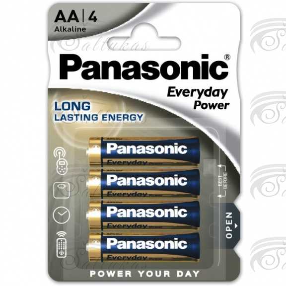 Baterija PANASONIC AA (4 vnt. komplektas) Силиконовые клеи, изоляция, аккумуляторы, батареи, бородатые, эпиляторы и т.д.