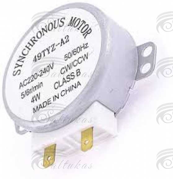 Variliukas 220V, 4W, 2.5r/min., ašelės ilgis 10mm, su įpjova iš vienos pusės Двигатели микроволновых печей