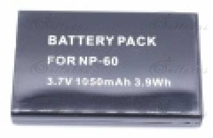 Akumuliatorius video kamerai NP60CASIO,FUJI,Voltage: 3.7V, Capacity: 1.05Ah, Type: Digital Camera Accu, Chemistry: Lithium-ion (Li -ion), Rechargeable: Yes, Content Units: 1, Packaging: Carton, Width: 6.8mm, Length: 53.2mm, Height: 35.5mm Аккумуляторы для телефонов, чехлы для видеокамер, защитные очки и другие детали