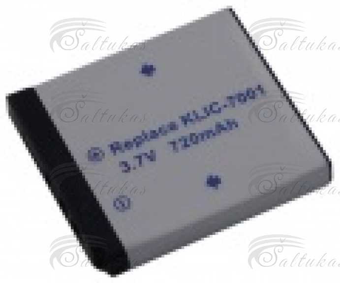 Akumuliatorius video kamerai KLIC7001 KODAK,Įtampa: 3.7V, Talpa: 720mAh, Tipas: Skaitmeninis fotoaparatas, Chemija: Ličio jonų (Li -ion), Įkraunama: Taip, Pakuotė: Kartoninė, Plotis: 39,5 mm, Ilgis: 35,4 mm, Aukštis: 5,5 mm Аккумуляторы для телефонов, чехлы для видеокамер, защитные очки и другие детали